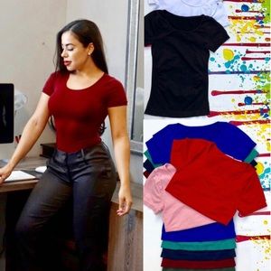 Pack 5 Round Neck Premium Lycra tops 10 colors